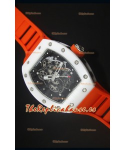 Richard Mille RM055 Reloj con Caja de Cerámica en color Blanco, Interior del Bisel en color Negro