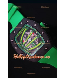 Richard Mille RM059 Yohan Blake Reloj Replica Suizo Caja en Carbón Forjado Bisel en Verde