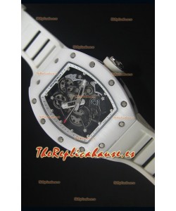 Richard Mille RM055 Reloj con Caja en Cerámica color Blanco con parte Interna del Bisel en color Blanco