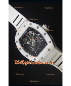 Richard Mille RM055 Reloj con Caja en Cerámica color Blanco con parte Interna del Bisel en color Negro