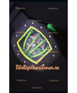 Richard Mille RM059 Yohan Blake Reloj Replica Suizo Caja en Carbón Forjado, Bisel en Amarillo