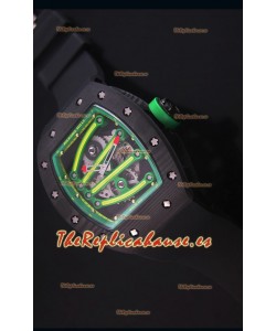 Richard Mille RM059 Yohan Blake Reloj Replica Suizo Caja en Carbón Forjado, Bisel en Verde