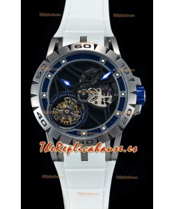 Roger Dubuis Excalibur Spider Flying Tourbillon Skeleton Caja de Titanio Reloj Suizo a Espejo 1:1
