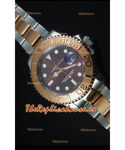 Rolex Yachtmaster Reloj Replica Suizo escala 1:1 en Oro Rosado de Dos Tonos Dial Gris