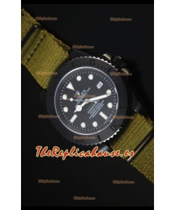 Rolex Submariner Stealth MK IV PVD Reloj Replica Suizo Marcadores de Hora Blancos