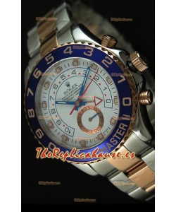 Rolex Yachtmaster II Reloj de Oro Rosado en Dos Tonos - Replica 1:1 (Cronógrafo trabajando)