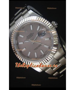 Rolex Datejust II 41MM Reloj Replica Suizo con Movimiento Cal.3136 Dial en color Gris, Marcadores de Hora tipo Stick
