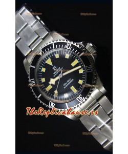 Tudor Oyster Prince Vintage 200M Dial Negro Marcadores en forma de Cuadrados Reloj Replica Suizo a espejo 1:1
