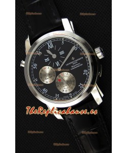Vacheron Constantin Malte Dual Time Regulator Reloj Réplica Dial Negro