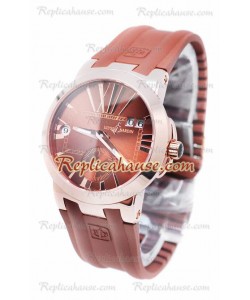 Ulysse Nardin Executive Dual Time Rose Gold Brown Reloj
