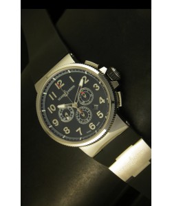 Ulysse Nardin Marine Cronógrafo de Acero Inoxidable, Dial Negro Arábigo - Réplica Escala 1:1