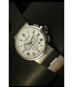 Ulysse Nardin Marine Cronógrafo en Acero Inoxidable, Dial Blanco Numeros Romanos - Réplica Escala 1:1