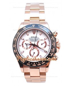 Rolex Daytona Cronógrafo Bisel MonoBloc CeraChrome con Esfera Blanca y de Oro Rosa