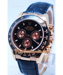 Rolex Daytona Cronógrafo Bisel MonoBloc CeraChrome, Presentación en Negro y Carcasa de Oro Rosa 