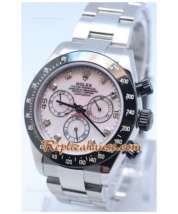 Rolex Daytona Cronógrafo Bisel MonoBloc CeraChrome, Números en Diamantes, Carcasa de Acero - Esfera Bombada Penk