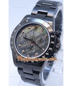 Rolex Daytona Cosmógrafo Project X Design Negro Oscuro Edición Series II - Esfera Negro perla y Números en Diamantes